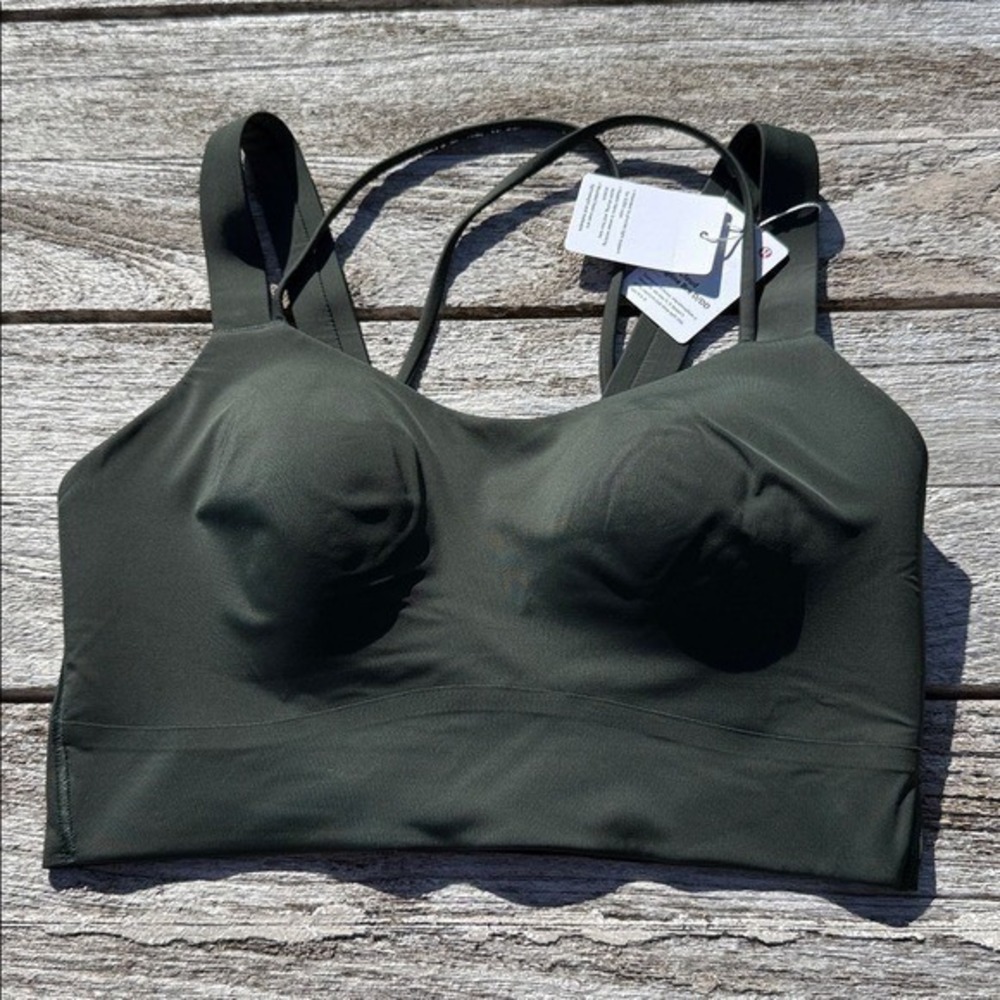 Lululemon Like a Cloud Longline Bra D/DD Cup Rainforest Green size 6‎ NWT